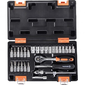 Набор инструментов ВИХРЬ 1/4", CrV, в кейсе 29 предметов Набор инструментов ВИХРЬ 1/4", CrV, в кейсе 29 предметов